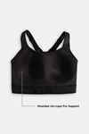 Zelocity High Impact Moisture Wicking Sports Bra - Jet Black — thumbnail 9